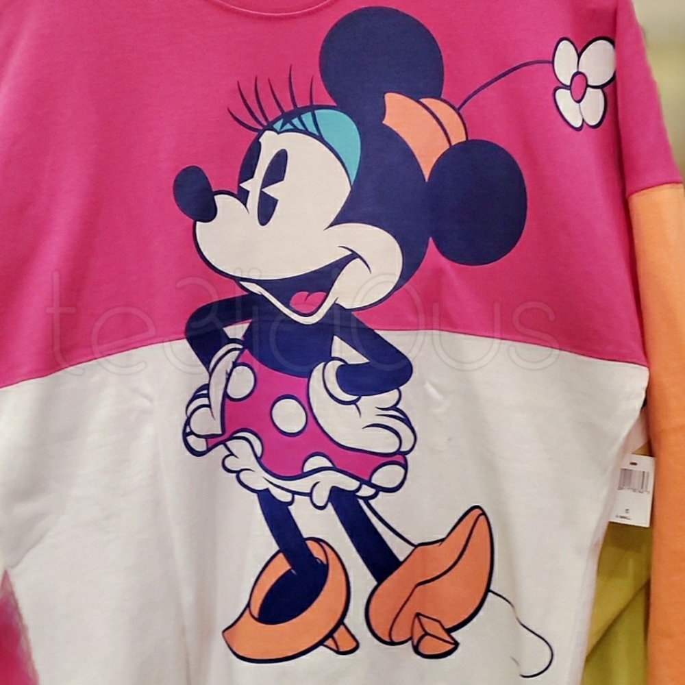DISNEY PARKS RETRO MINNIE COLOR BLOCK SPIRT JERSEY - Picture 4 of 6